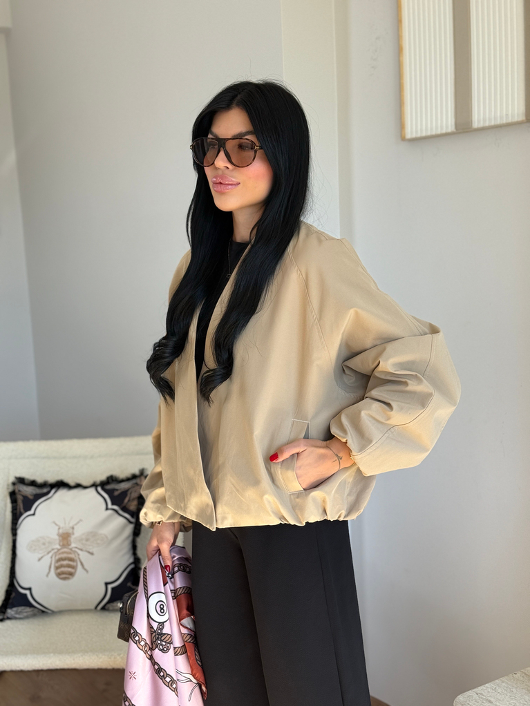CAMEL FULAR DETAYLI BOMBER MONT CEKET