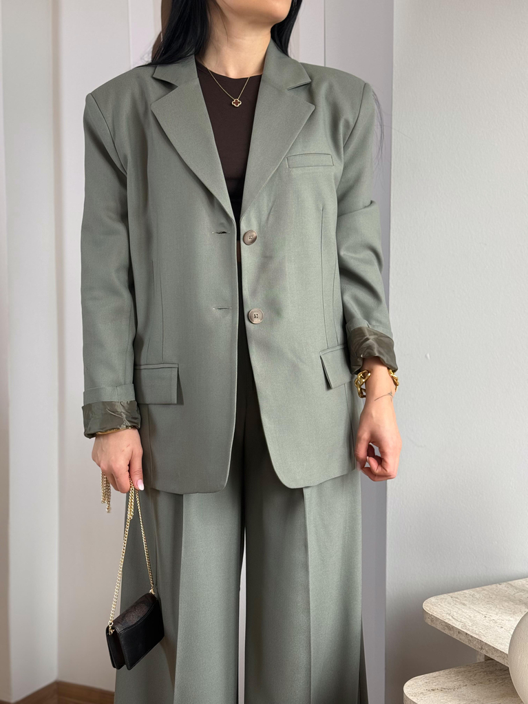 HAKİ BLAZER PALAZZO TAKIM