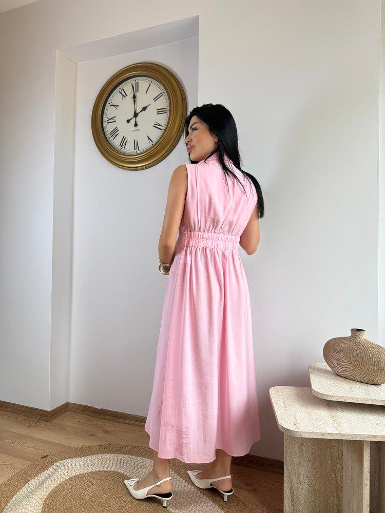 KRUVAZE TENSEL ELBİSE PEMBE 