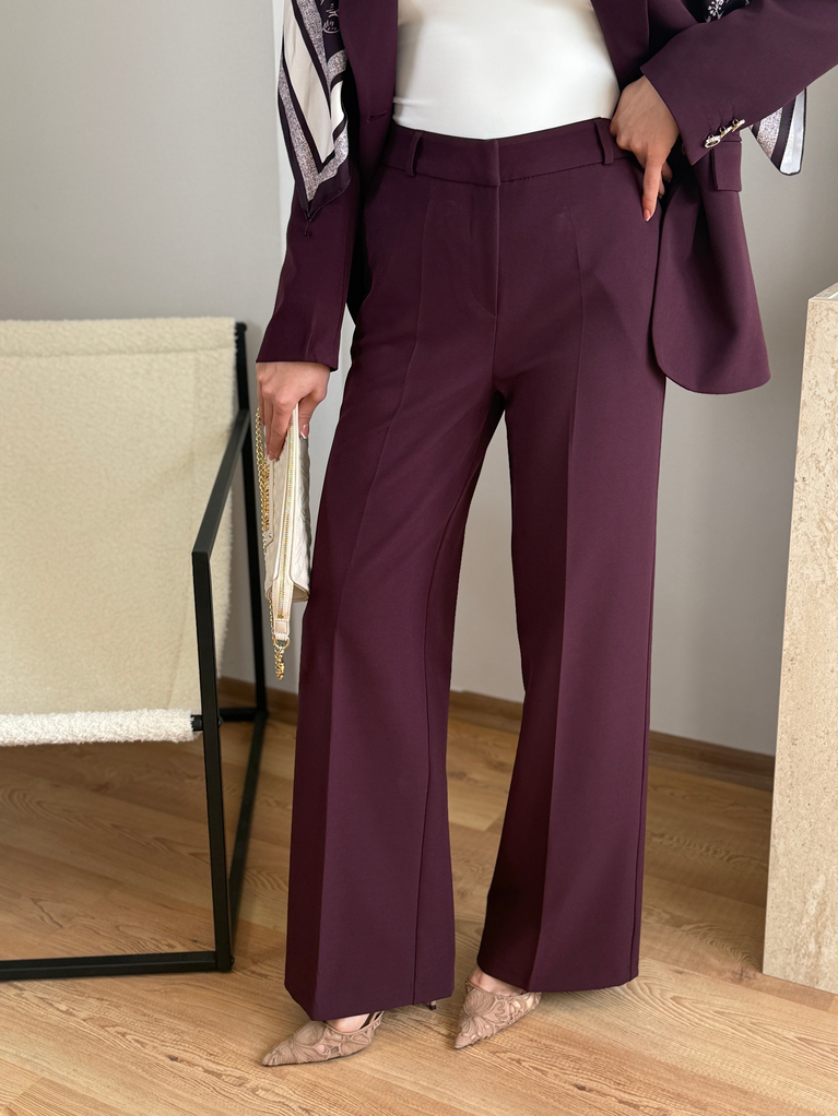 MÜRDÜM ŞAL DETAYLI BLAZER TAKIM