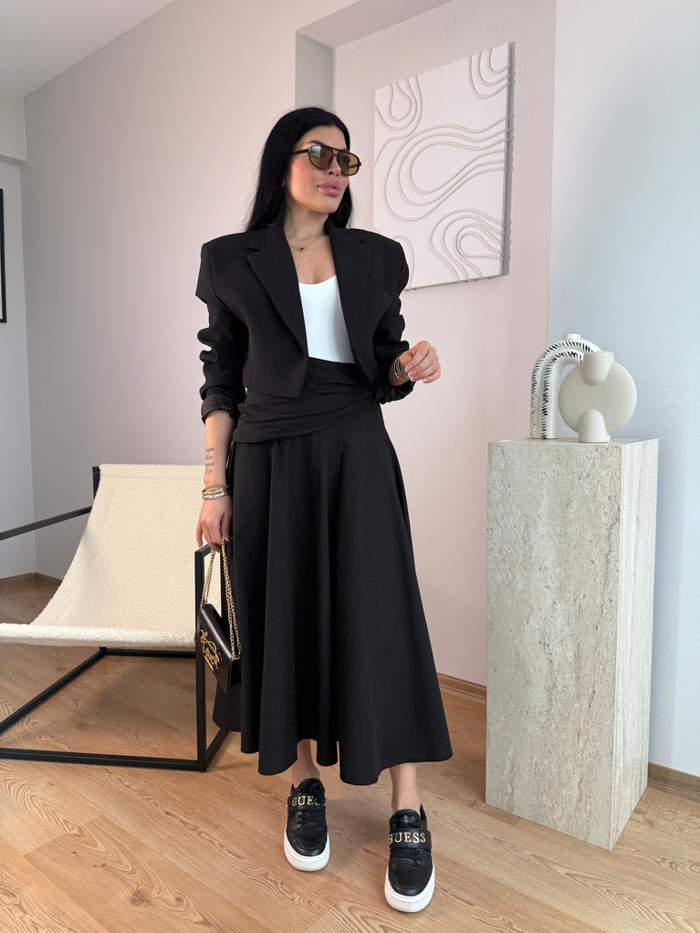 SİYAH CROP BLAZER