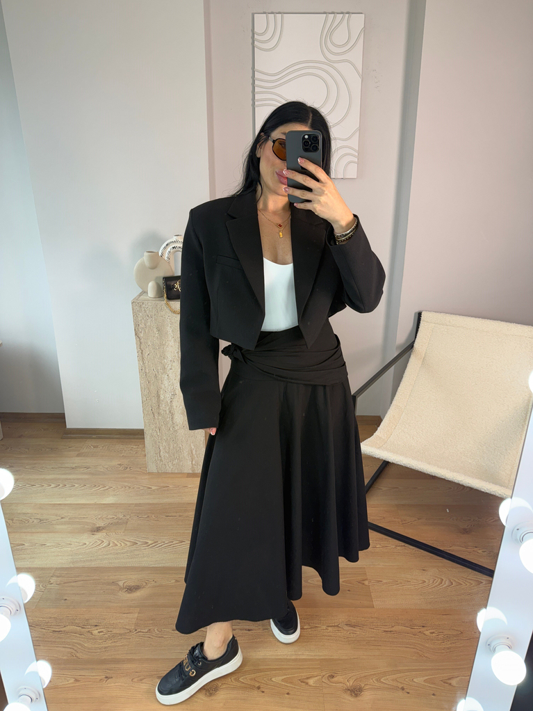 SİYAH CROP BLAZER