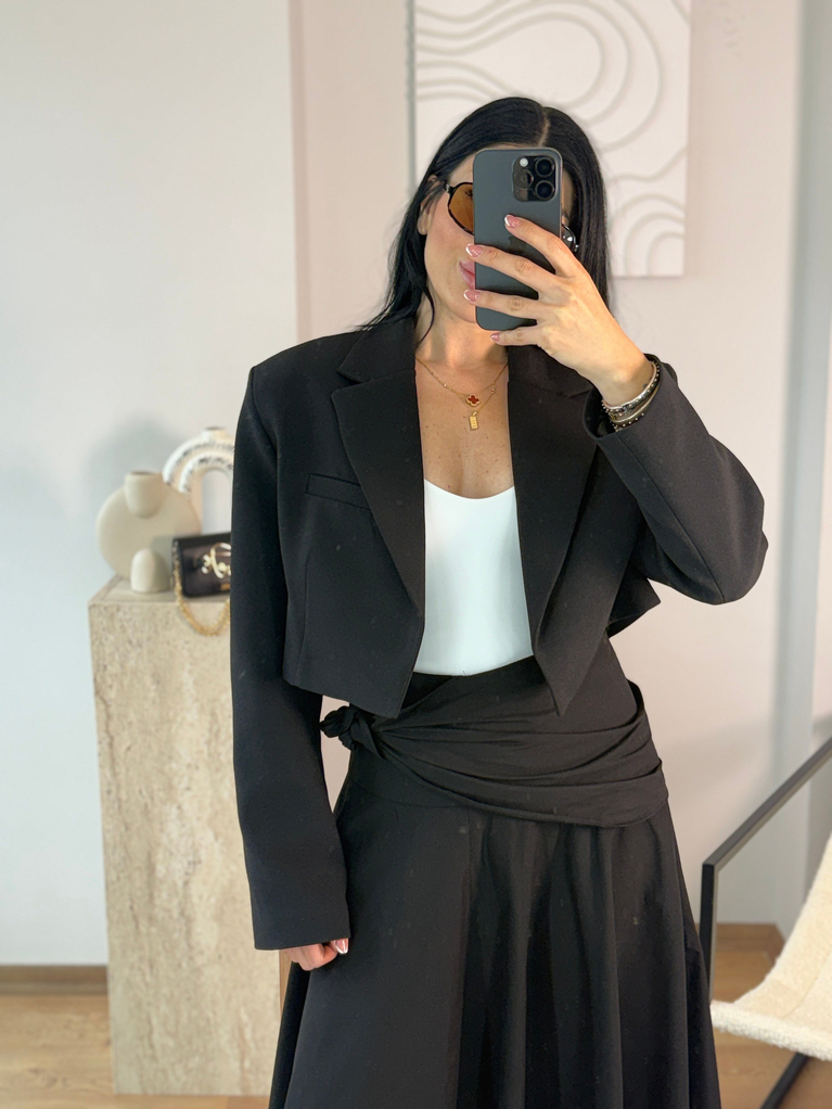 SİYAH CROP BLAZER
