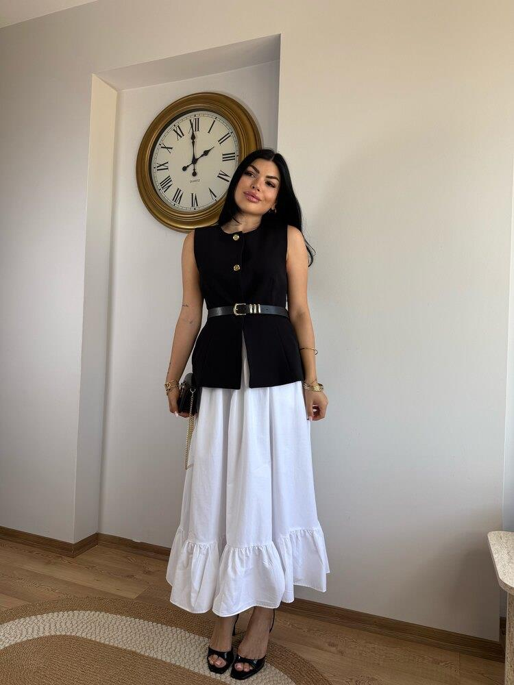 SİYAH KEMERLİ YELEK