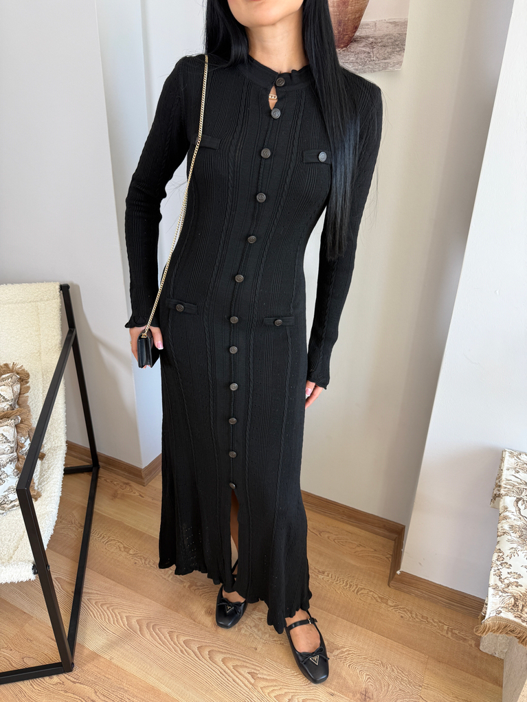 SİYAH  TRİKO ELBİSE (ASTARSIZ) MARKA MUADİL