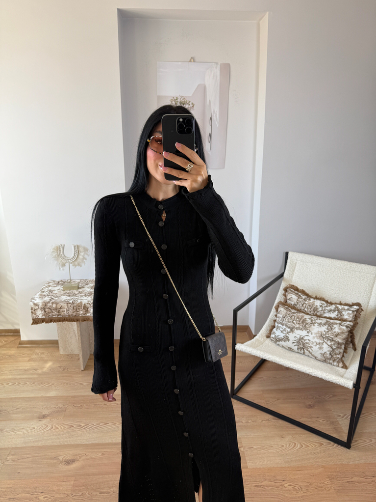 SİYAH  TRİKO ELBİSE (ASTARSIZ) MARKA MUADİL