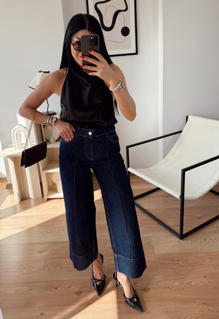 ZARA KISA DOUBLE PAÇA DETAYLI JEAN PANTOLON