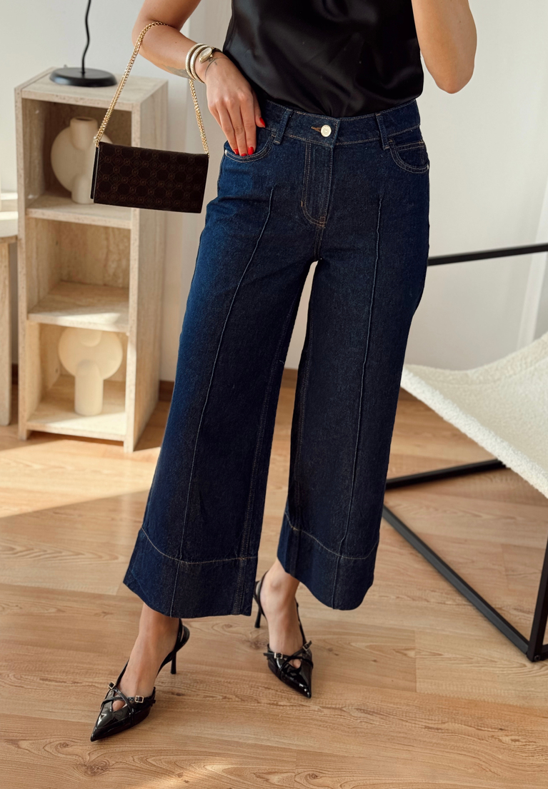 ZARA KISA DOUBLE PAÇA DETAYLI JEAN PANTOLON