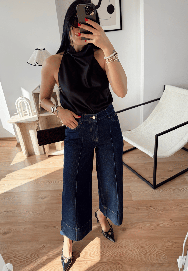 ZARA KISA DOUBLE PAÇA DETAYLI JEAN PANTOLON
