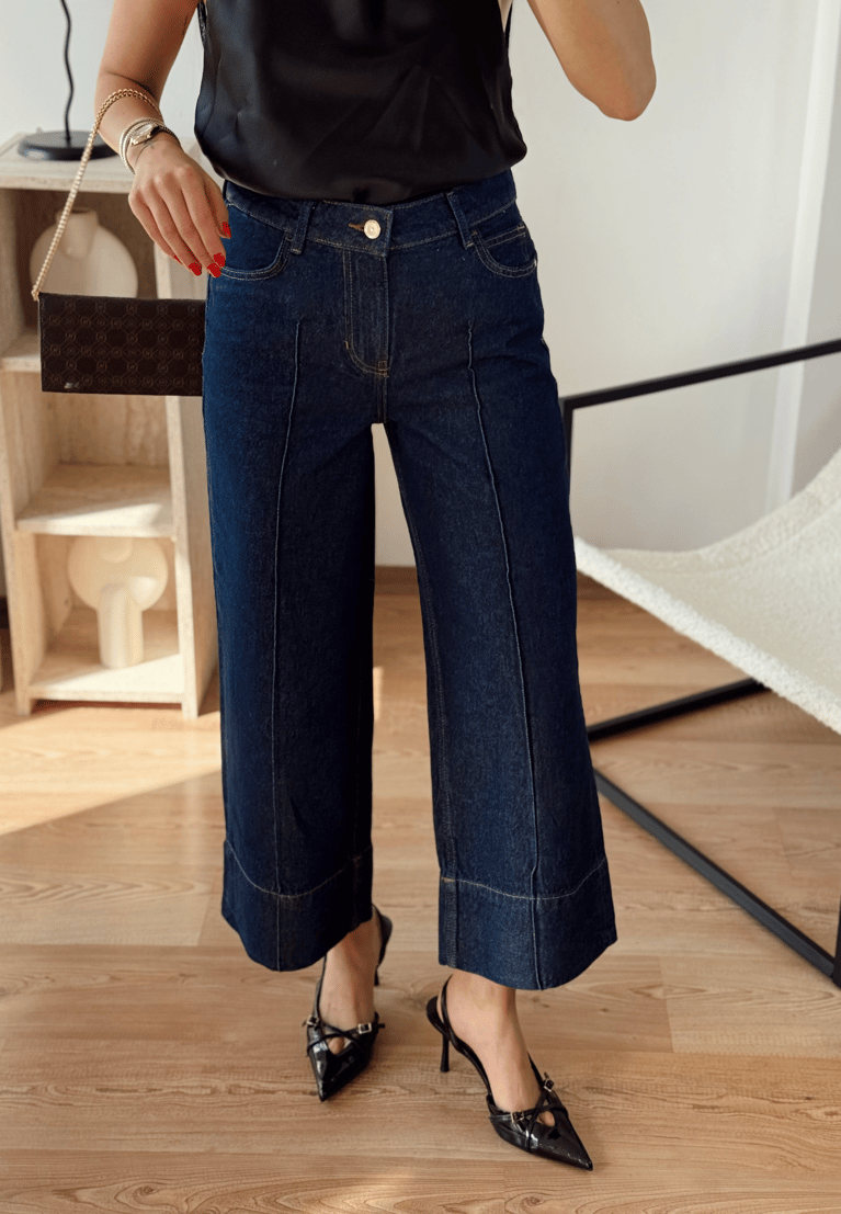 ZARA KISA DOUBLE PAÇA DETAYLI JEAN PANTOLON