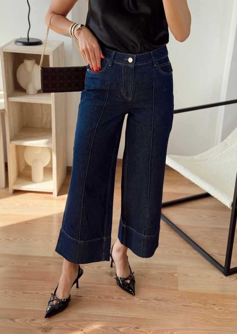 ZARA KISA DOUBLE PAÇA DETAYLI JEAN PANTOLON