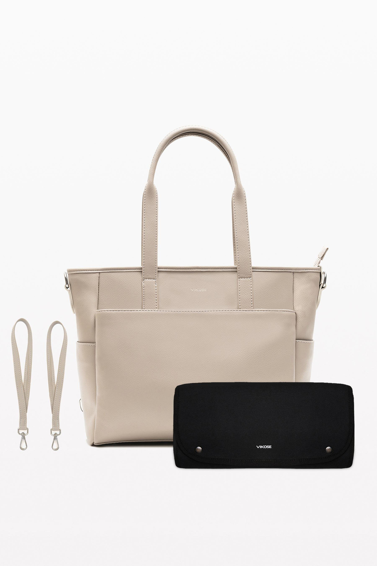 Luna Bebek Bakım Tote Omuz Çantası Seti (Vegan Deri)