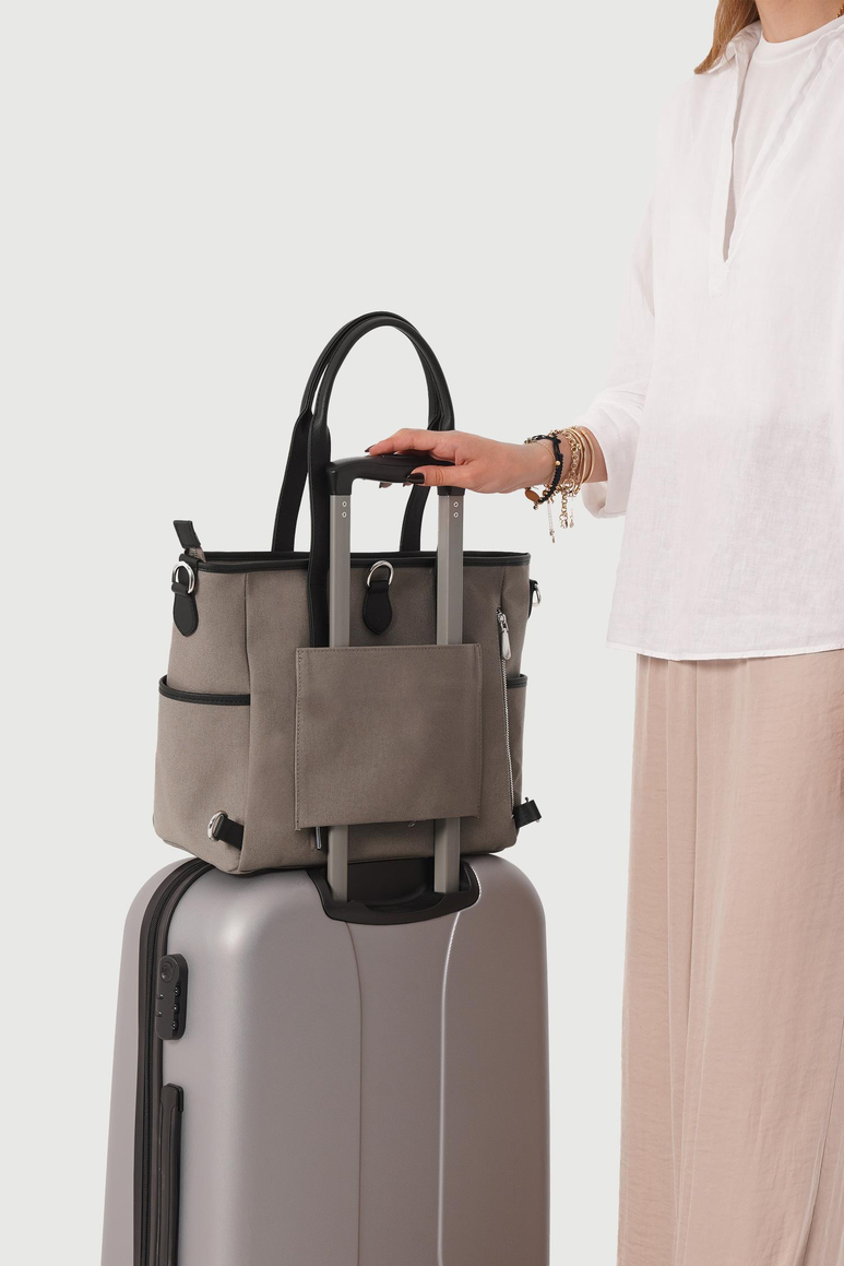 Luna Bebek Bakım Tote Omuz Çantası (Kanvas Kumaş)