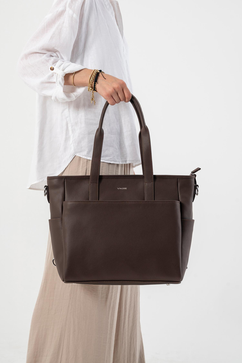 Luna Bebek Bakım Tote Omuz Çantası Seti (Vegan Deri)