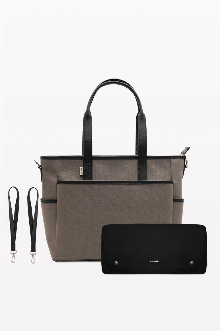 Luna Bebek Bakım Tote Omuz Çantası Seti (Kanvas Kumaş)