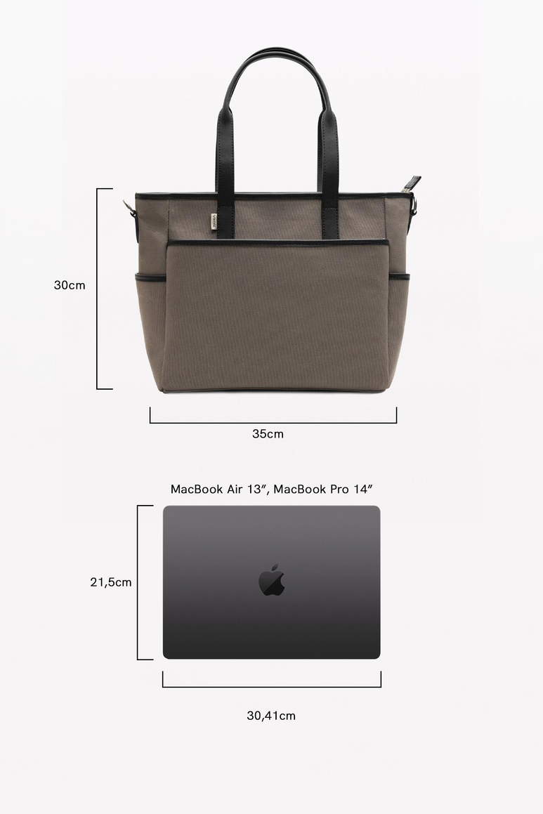 Luna Bebek Bakım Tote Omuz Çantası Seti (Kanvas Kumaş)