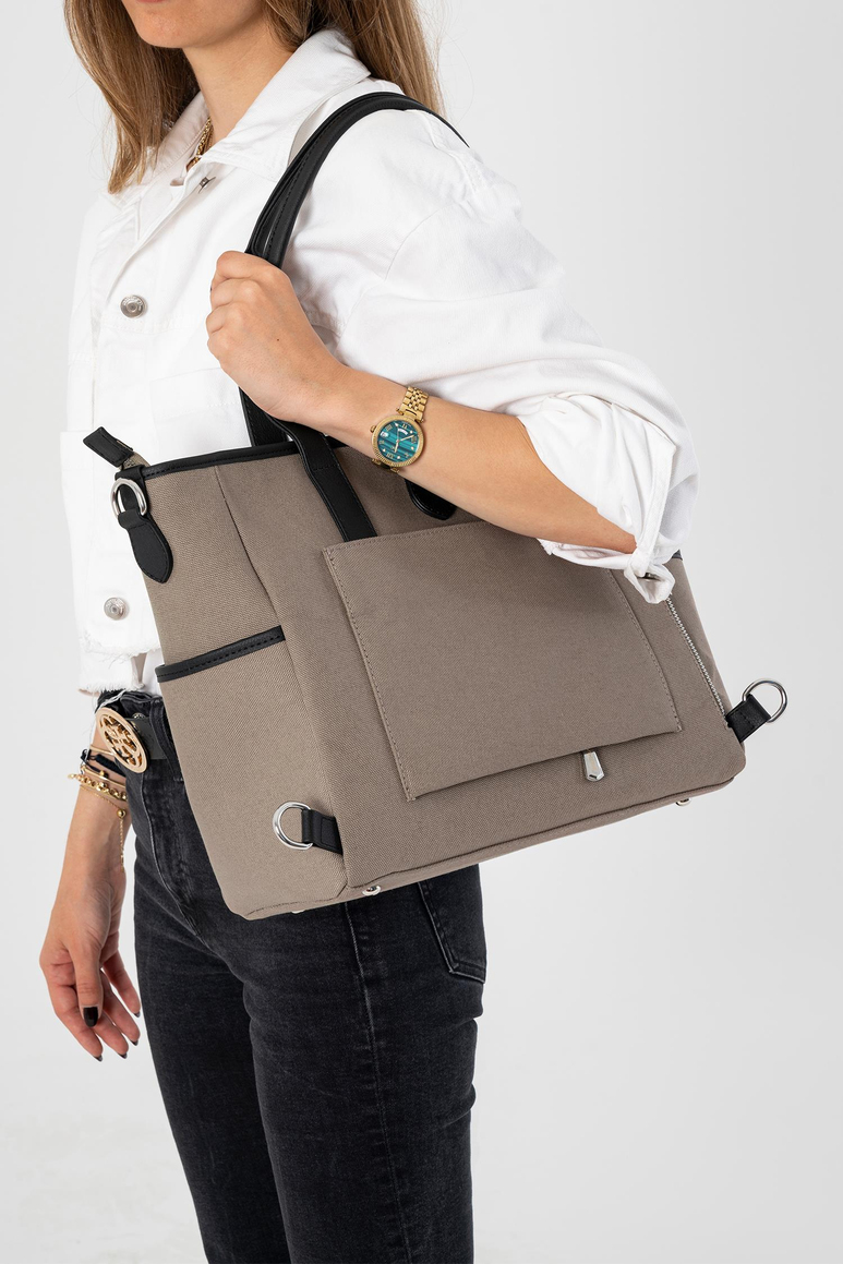 Luna Bebek Bakım Tote Omuz Çantası Seti (Kanvas Kumaş)