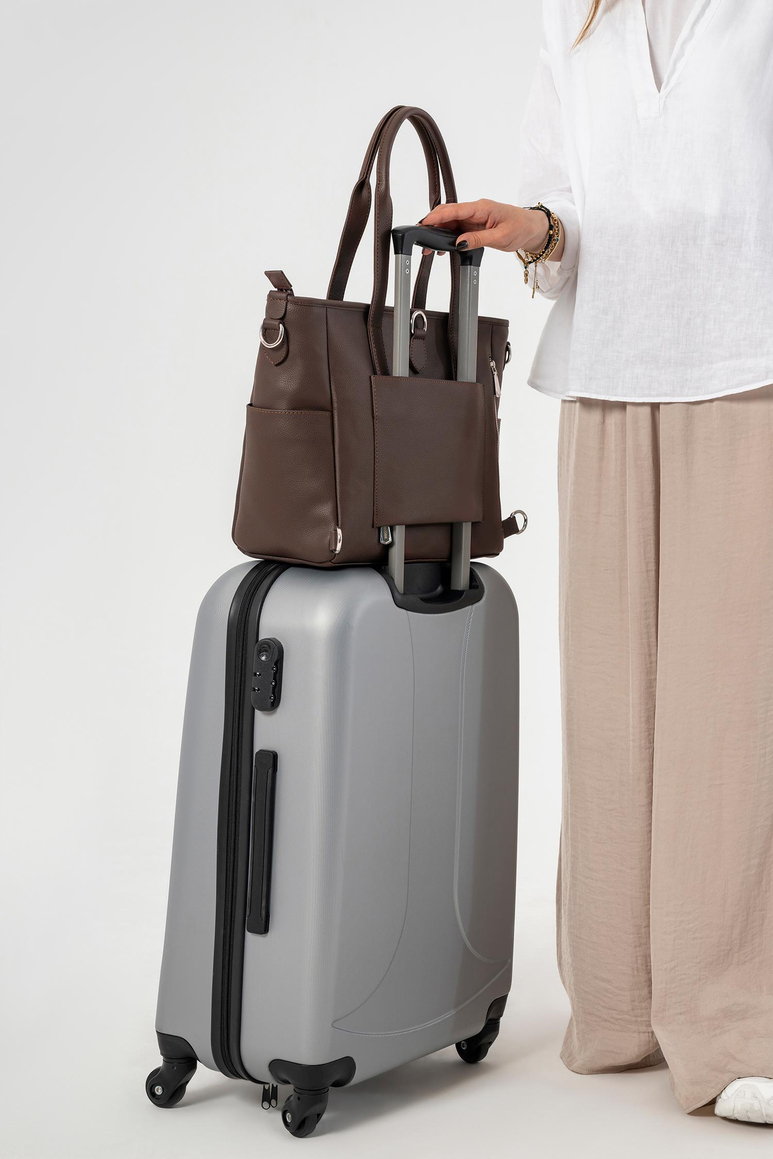 Luna Bebek Bakım Tote Omuz Çantası (Vegan Deri)