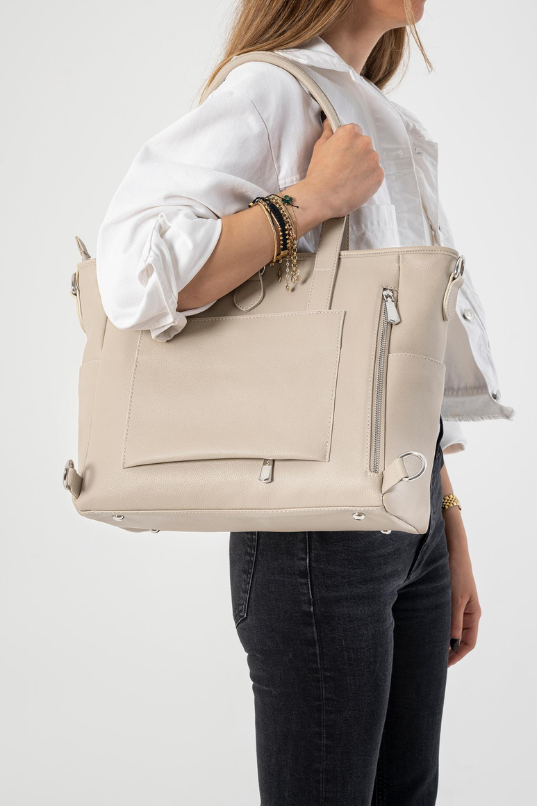 Luna Bebek Bakım Tote Omuz Çantası (Vegan Deri)