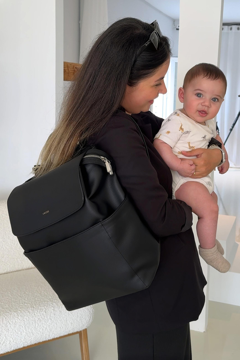 Safir Bebek Bakım Sırt Çantası Seti (Vegan Deri)