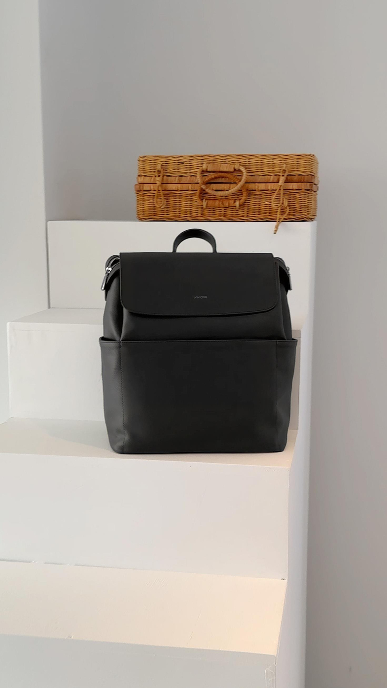 Safir Bebek Bakım Sırt Çantası Seti (Vegan Deri)