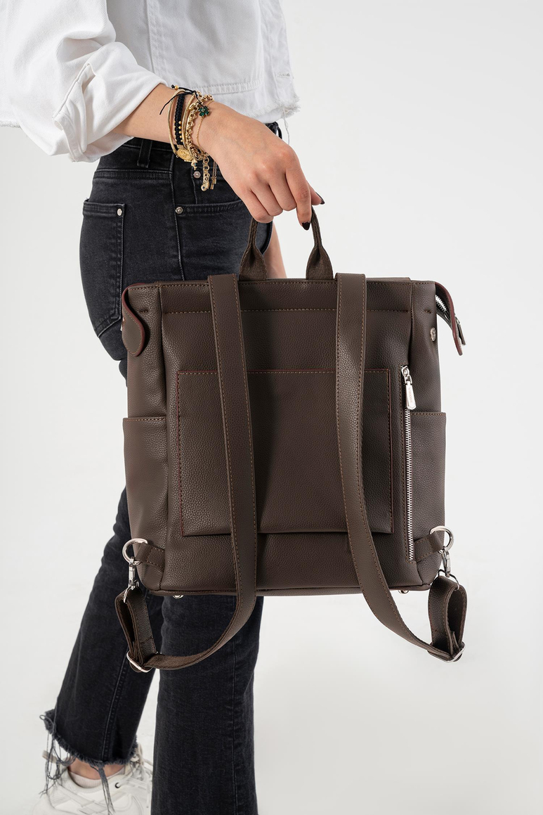 Safir Bebek Bakım Sırt Çantası  (Vegan Deri)