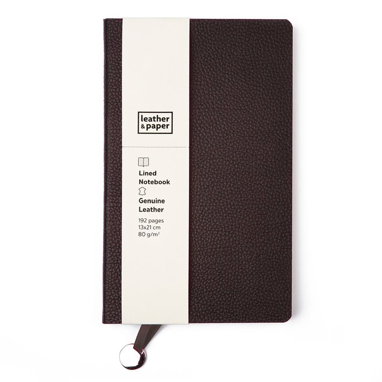  Büyük Boy Kahve Deri Defter 13 x 21 Çizgili 
