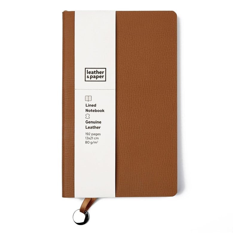Büyük Boy Taba Deri Defter 13 x 21 Çizgili