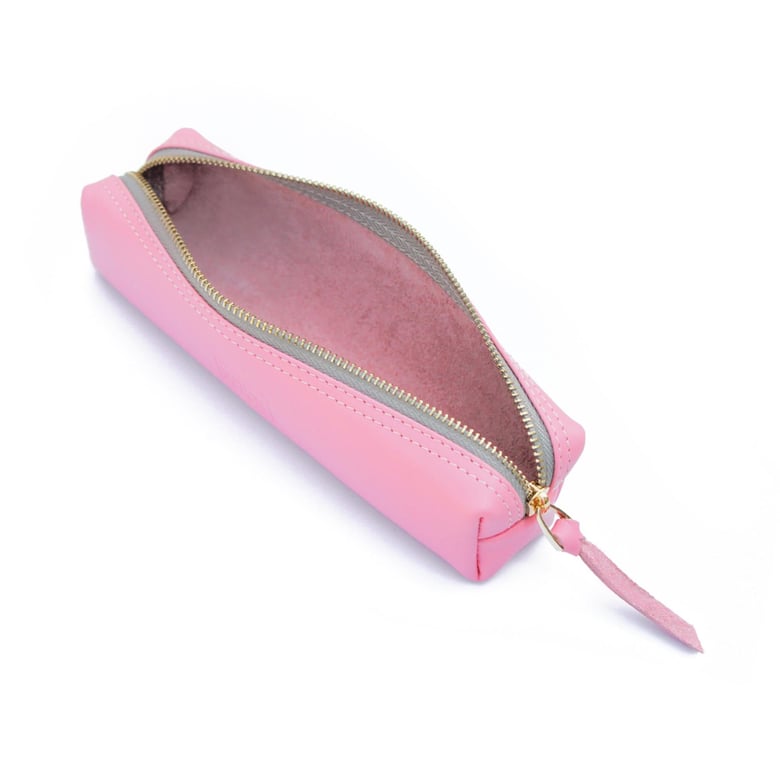 Deri Kalem Kutusu Pembe