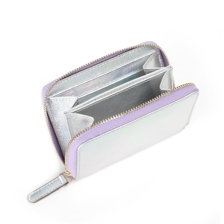 Deri Mini Cüzdan Hologram Metal Logolu
