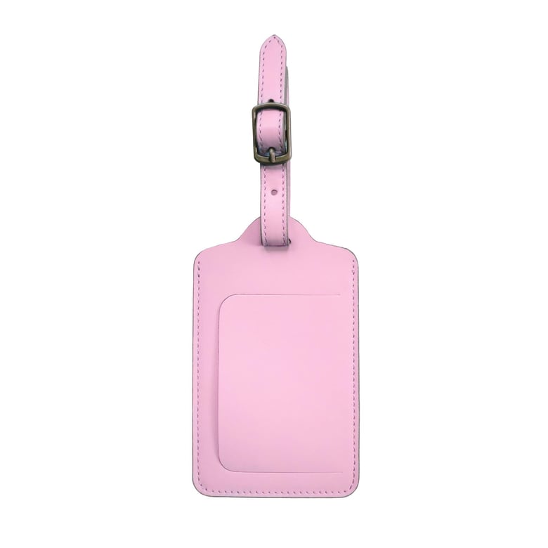 Deri Valiz Etiketi Açık Pembe