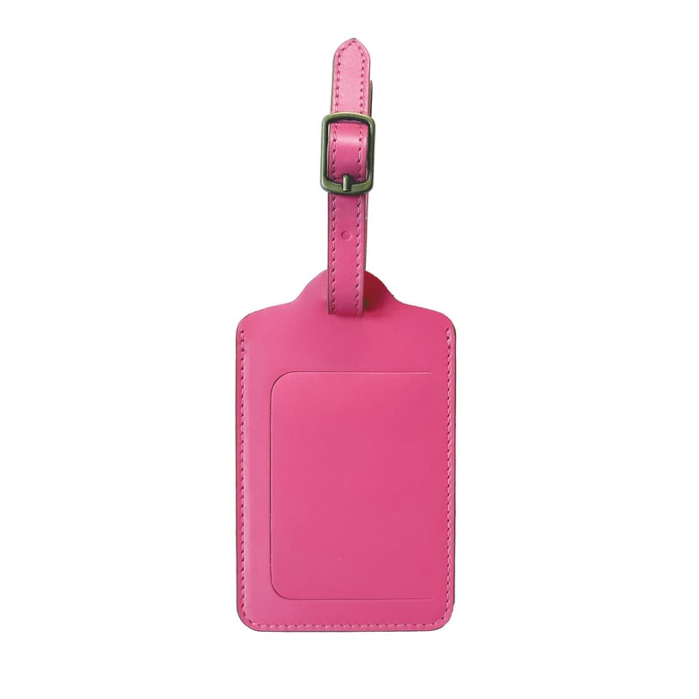 Deri Valiz Etiketi Koyu Pembe