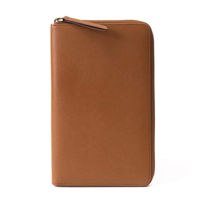 Dokulu Deri Küçük Organizer  El Çantası Taba