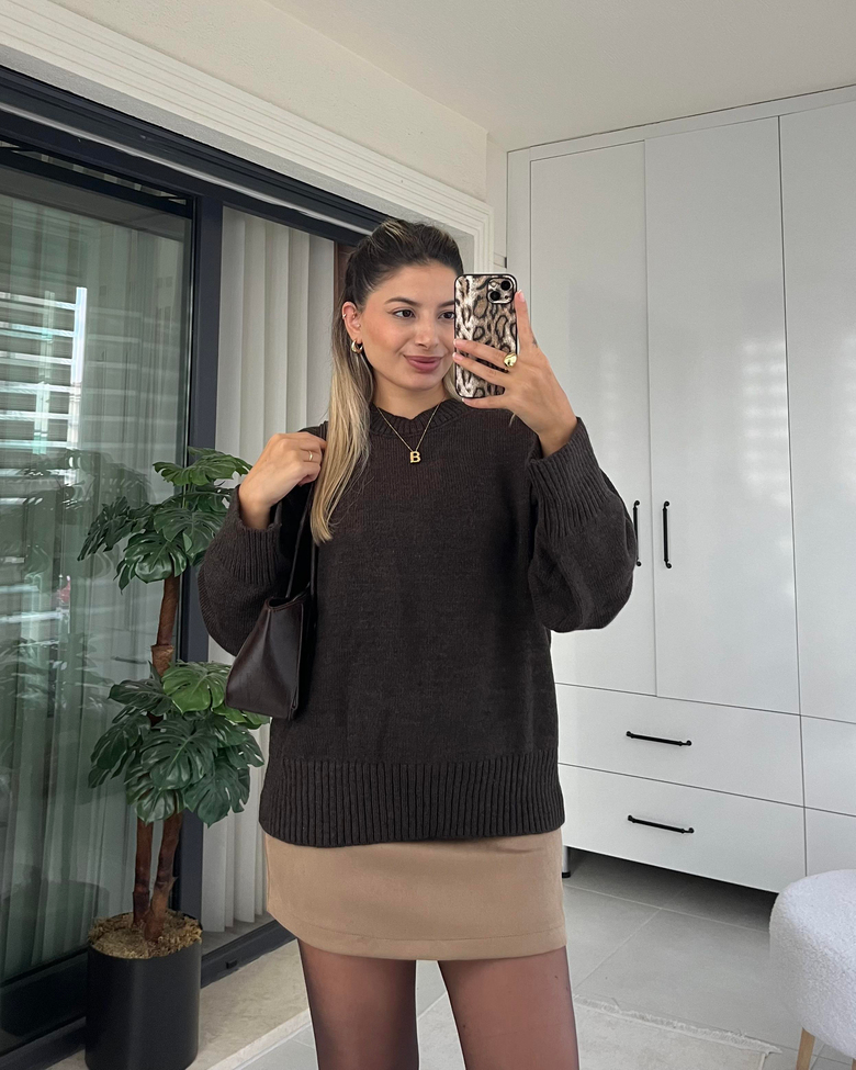 PİNTEREST KAHVERENGİ KAZAK