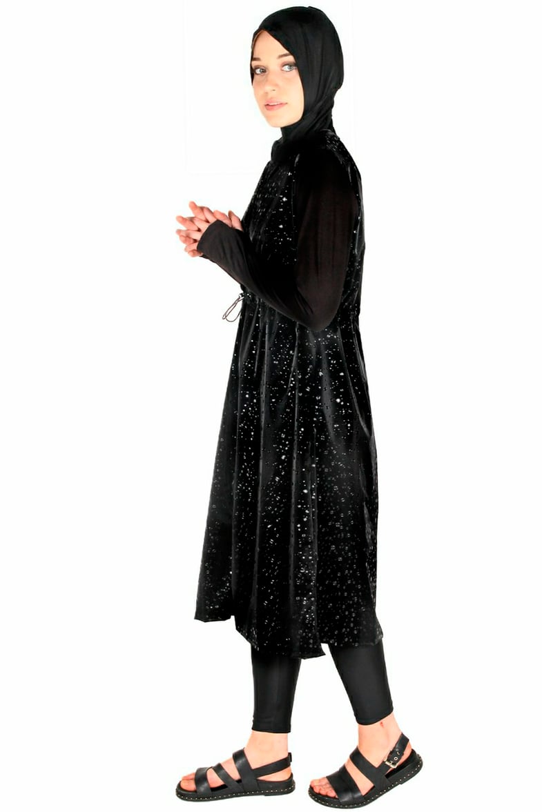 1. Kalite Veros Water Droplets Uzun Tesettür Mayo