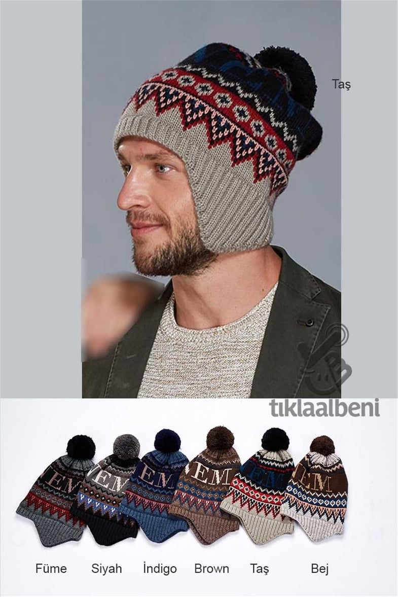Kulaklı uzun Bayn Erkek Unisex Bere - Fonem 12224