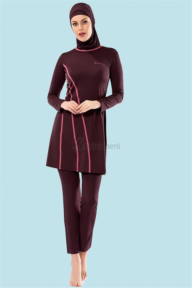 Düz Uzun Kol Tam Tesettür Mayo Ladytes 70820 Siyah