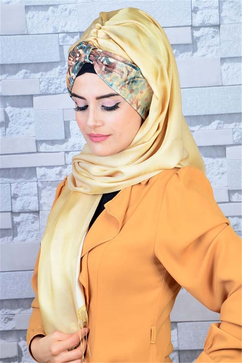 Gold Bandana Pratik Hazır Bone Şal BND018