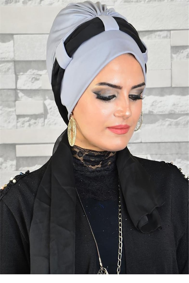 Hazır Gri Fularlı  Bone tb2037