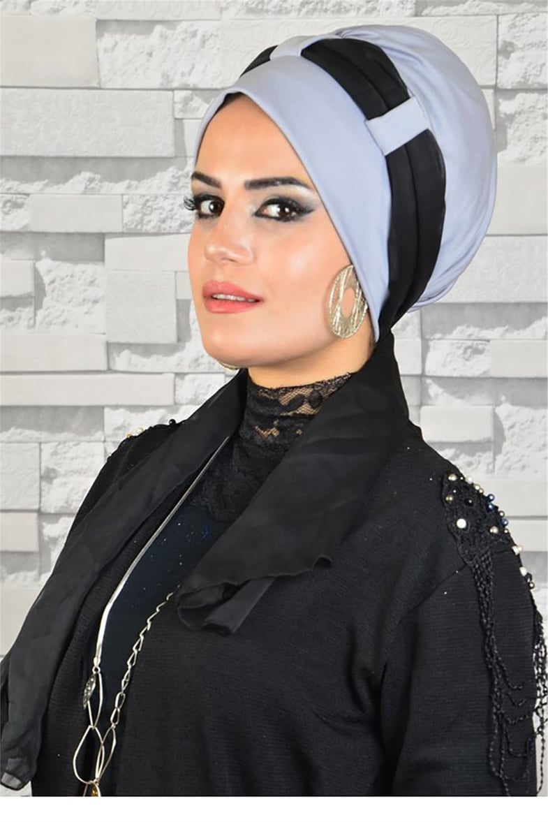 Hazır Gri Fularlı  Bone tb2037