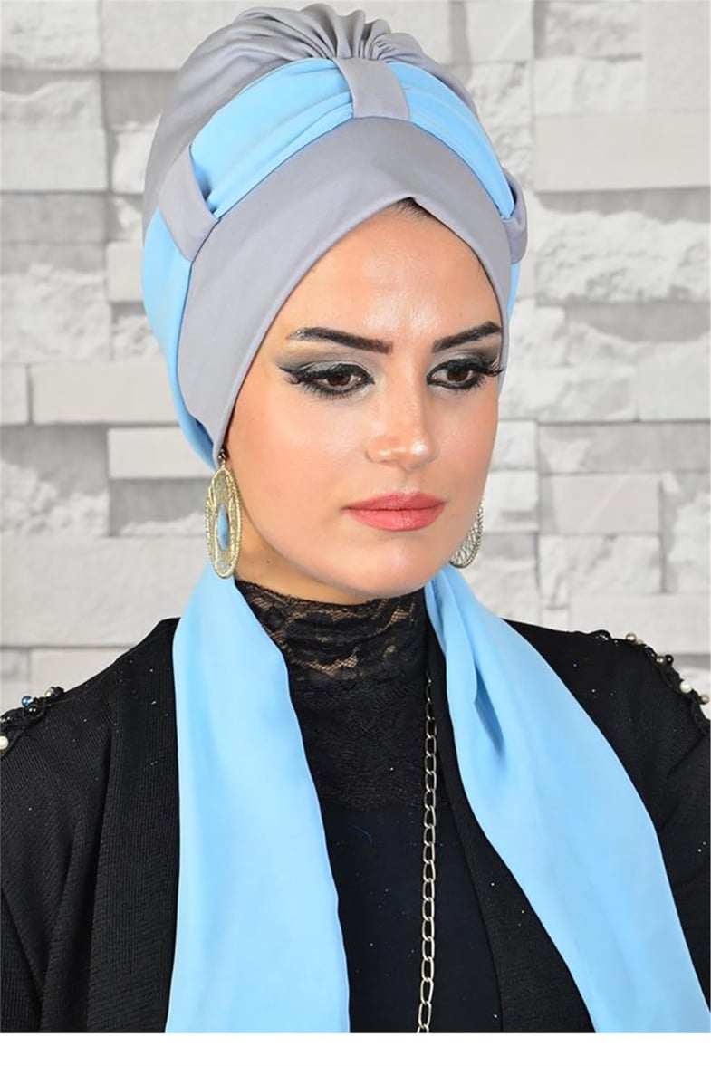 Hazır Gri Fularlı  Bone tb2037