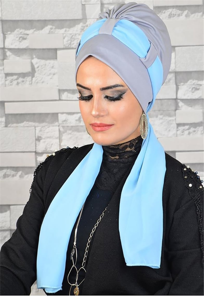 Hazır Gri Fularlı  Bone tb2037