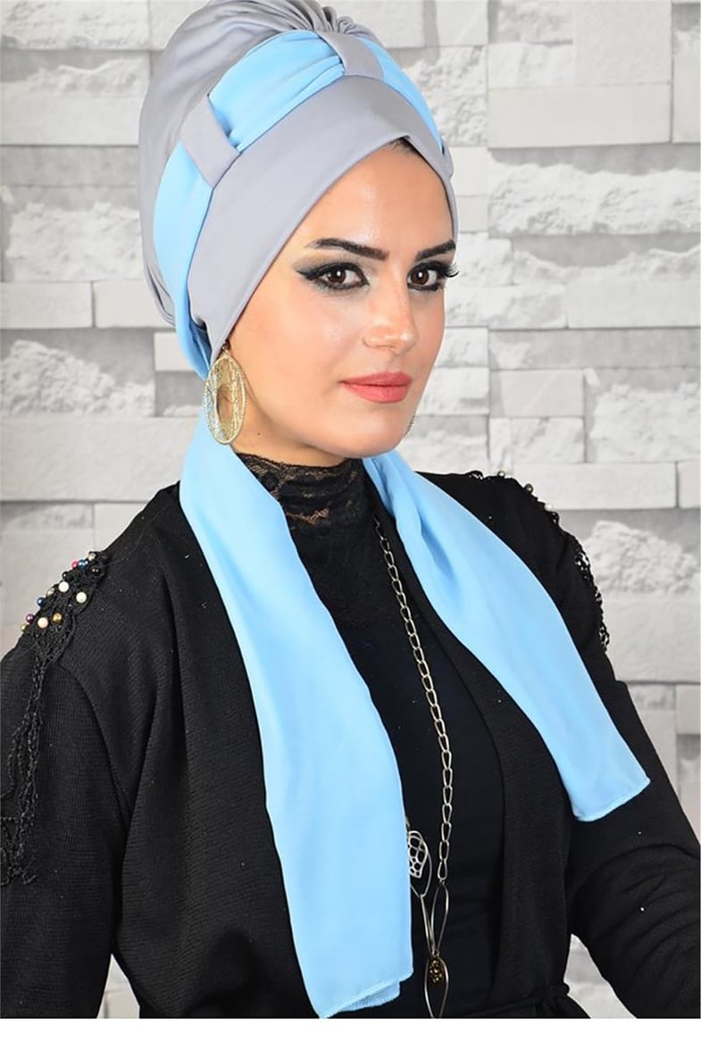 Hazır Gri Fularlı  Bone tb2037