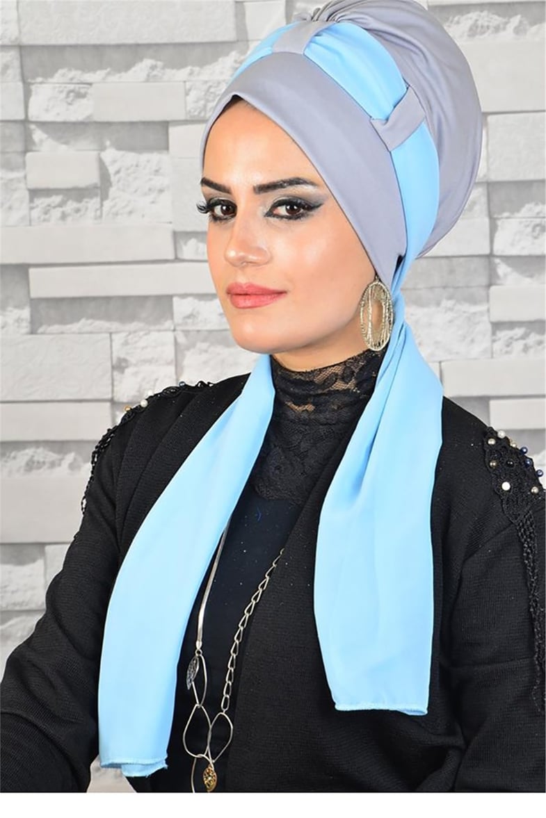 Hazır Gri Fularlı  Bone tb2037