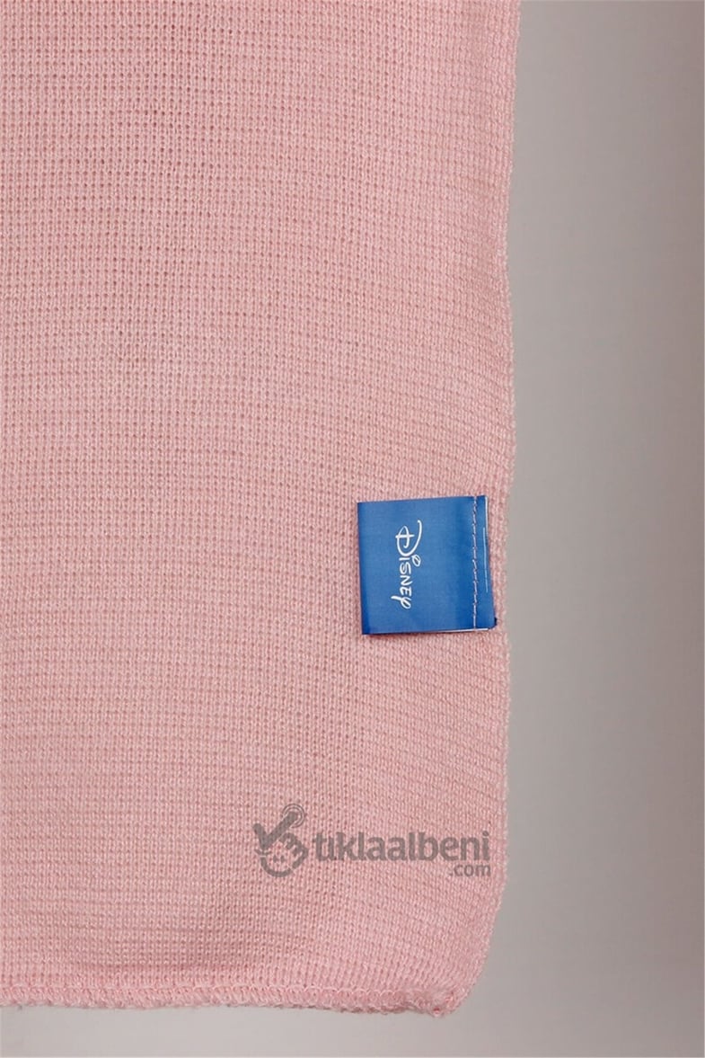 Saç Örgülü Elsa Atkı Bere Eldiven Set - ELS-10 - Pembe