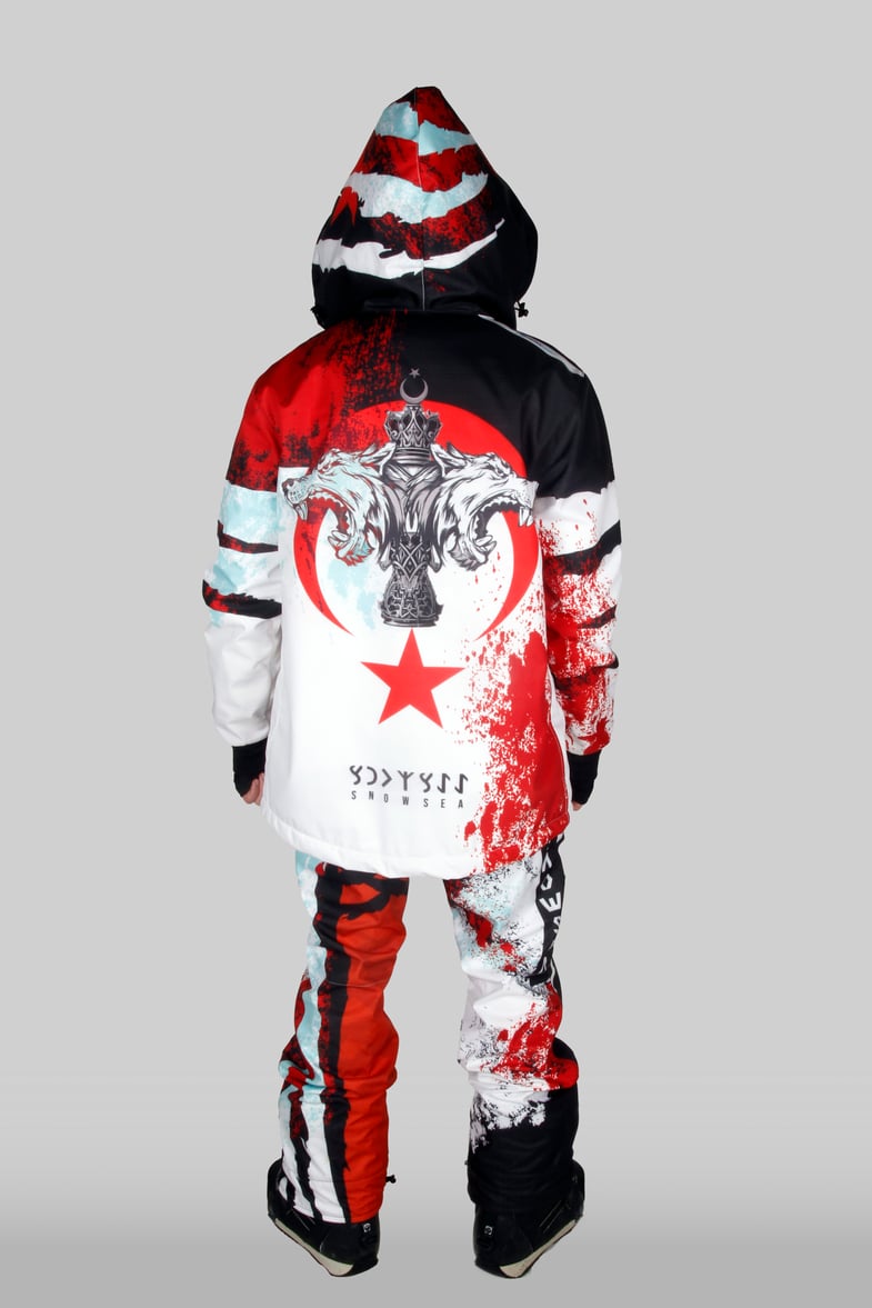 Snowsea Göktürk Serisi Snowboard Mont ve Pantolon Takımı, arkadan görünüş