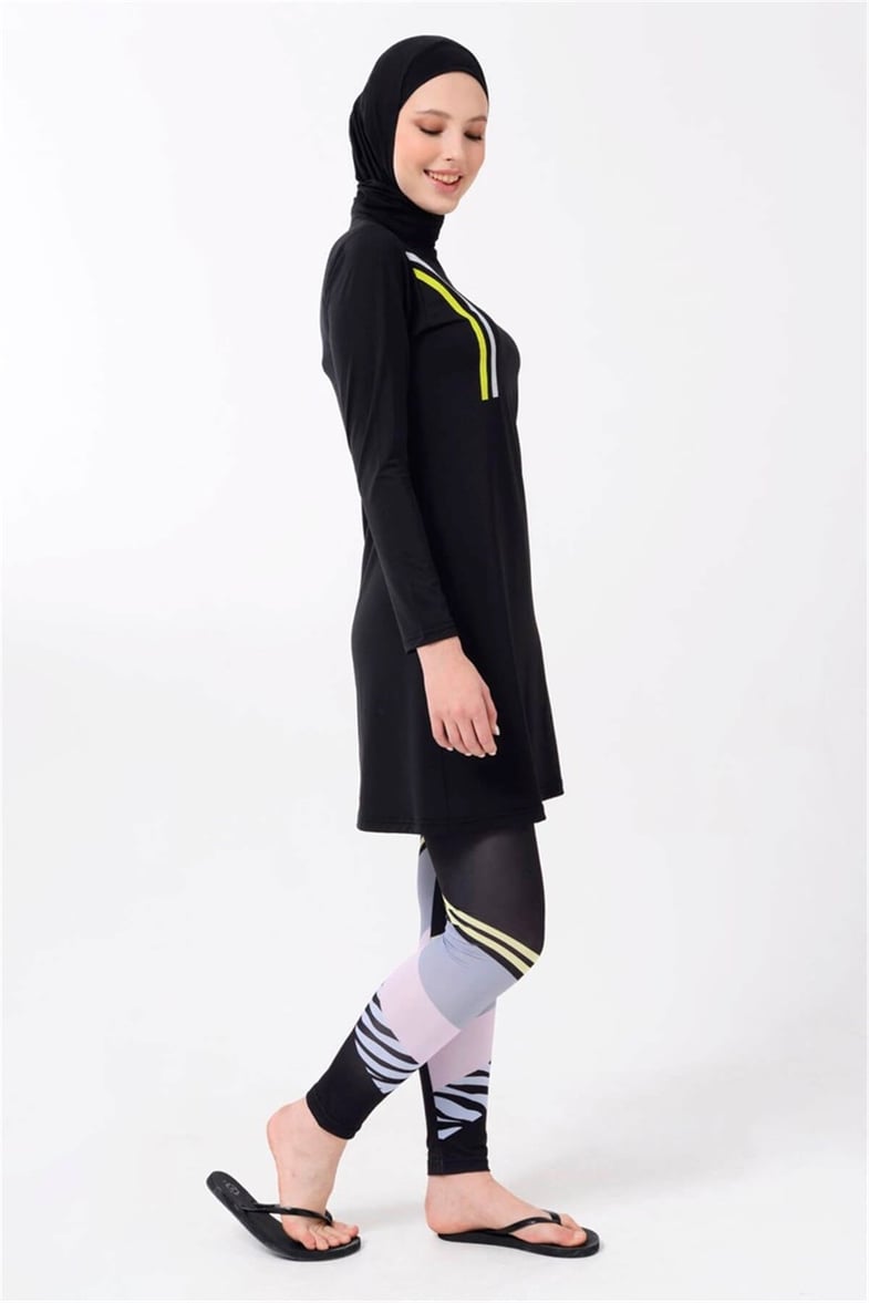Sportif Siyah Tesettür Mayo T21622