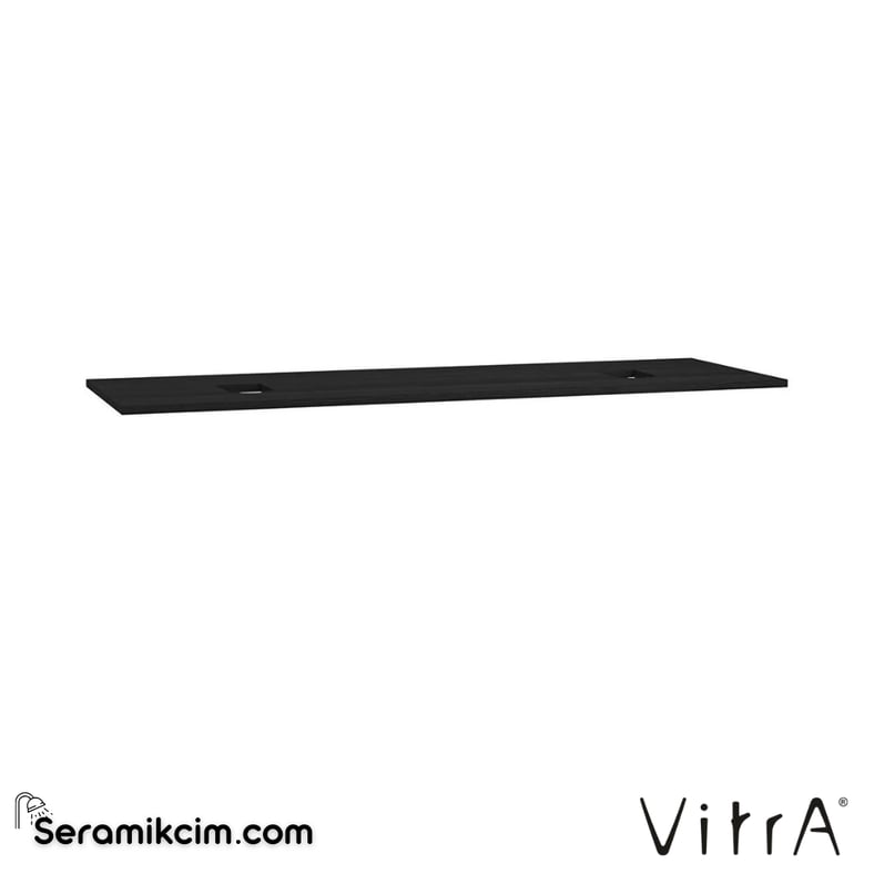 VitrA Origin Üst Tezgah 150 cm, ahşap armatür deliksiz, çift sifon delikli, hareli siyah meşe 65939