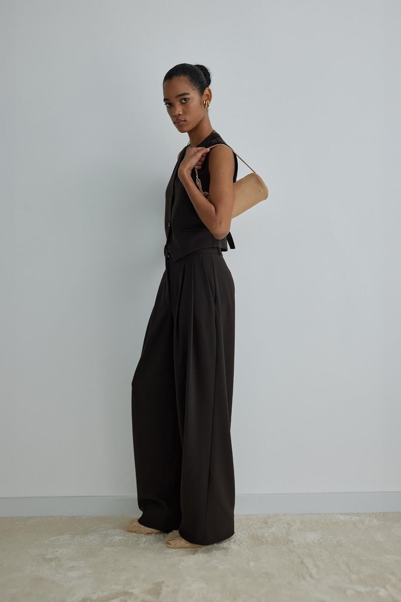 Dark Brown Mina Cropped Vest | Suud Collection