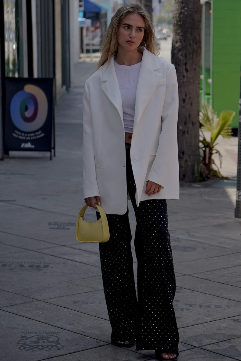 Ekru Oversize Dad Blazer Ceket